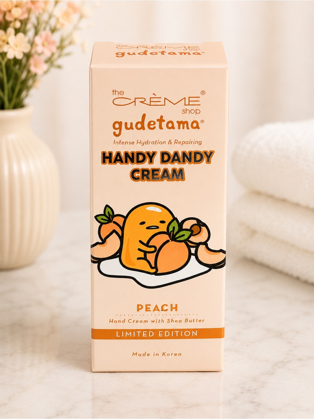 The Crème Shop x Gudetama Peach Handy Dandy Hand Cream